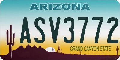 AZ license plate ASV3772