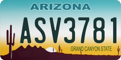 AZ license plate ASV3781
