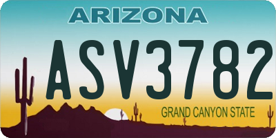 AZ license plate ASV3782