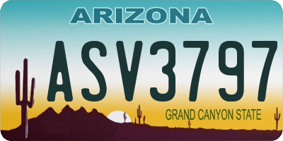 AZ license plate ASV3797