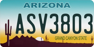 AZ license plate ASV3803