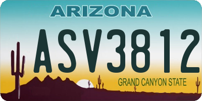 AZ license plate ASV3812