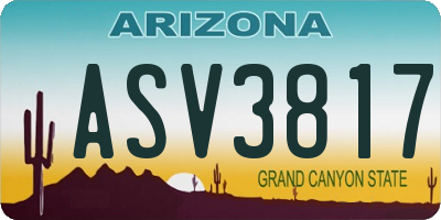 AZ license plate ASV3817