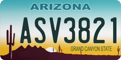 AZ license plate ASV3821