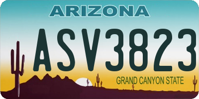 AZ license plate ASV3823