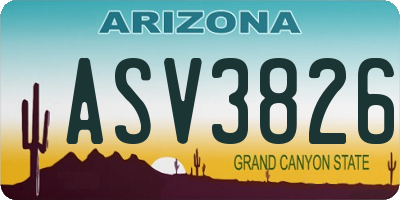 AZ license plate ASV3826