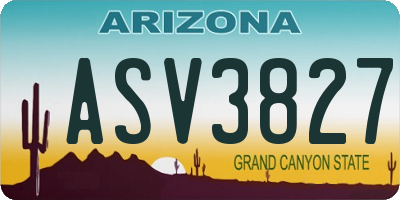 AZ license plate ASV3827