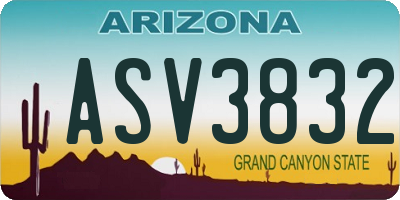 AZ license plate ASV3832