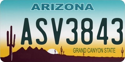 AZ license plate ASV3843