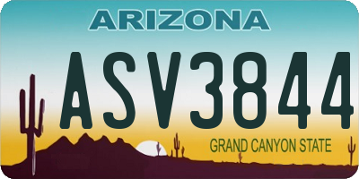 AZ license plate ASV3844