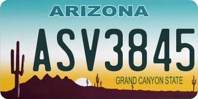 AZ license plate ASV3845