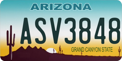 AZ license plate ASV3848