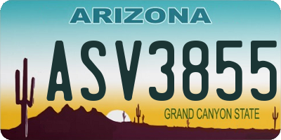 AZ license plate ASV3855
