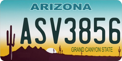 AZ license plate ASV3856