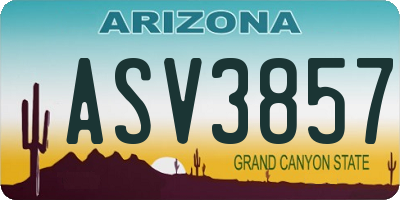 AZ license plate ASV3857