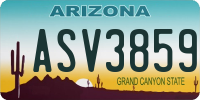 AZ license plate ASV3859