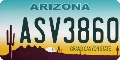AZ license plate ASV3860