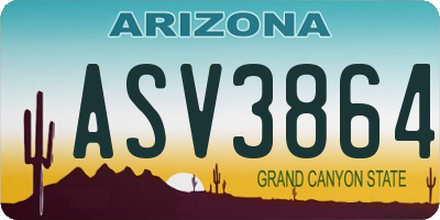 AZ license plate ASV3864
