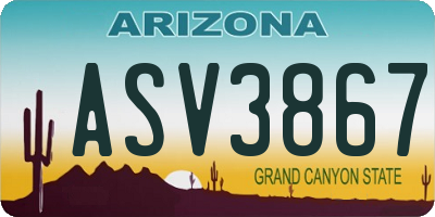 AZ license plate ASV3867