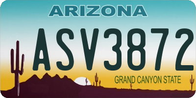 AZ license plate ASV3872