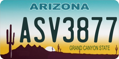 AZ license plate ASV3877