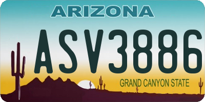 AZ license plate ASV3886