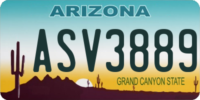 AZ license plate ASV3889
