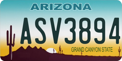 AZ license plate ASV3894