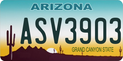 AZ license plate ASV3903