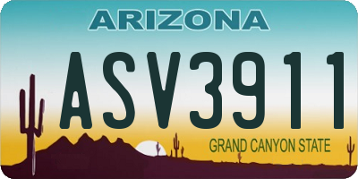 AZ license plate ASV3911