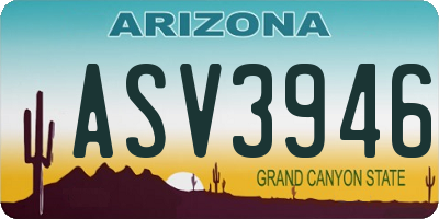 AZ license plate ASV3946