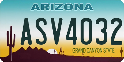 AZ license plate ASV4032