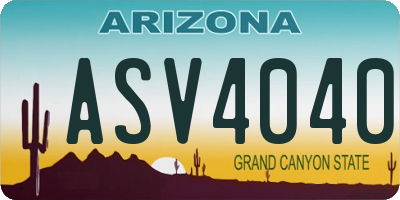 AZ license plate ASV4040