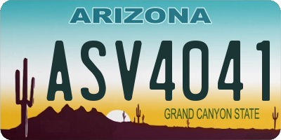 AZ license plate ASV4041
