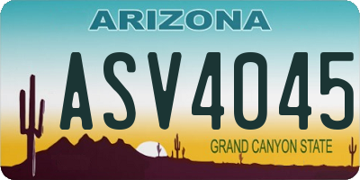AZ license plate ASV4045