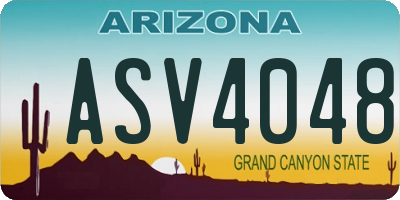 AZ license plate ASV4048