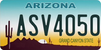 AZ license plate ASV4050