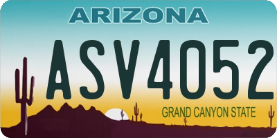 AZ license plate ASV4052