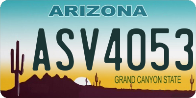 AZ license plate ASV4053