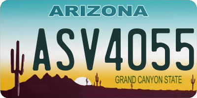 AZ license plate ASV4055