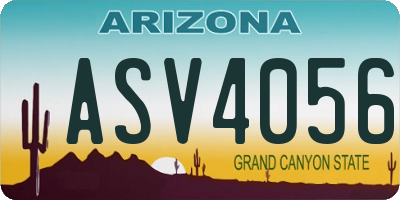 AZ license plate ASV4056