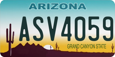 AZ license plate ASV4059