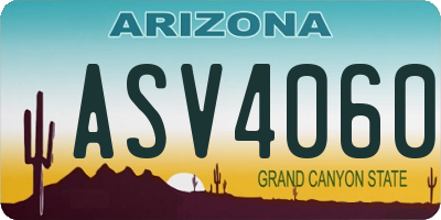 AZ license plate ASV4060