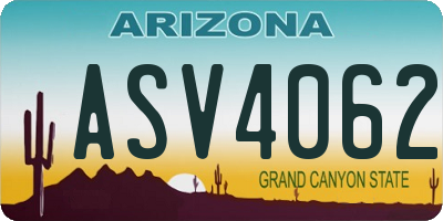 AZ license plate ASV4062