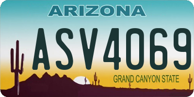AZ license plate ASV4069