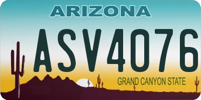 AZ license plate ASV4076