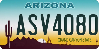 AZ license plate ASV4080