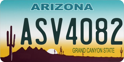 AZ license plate ASV4082