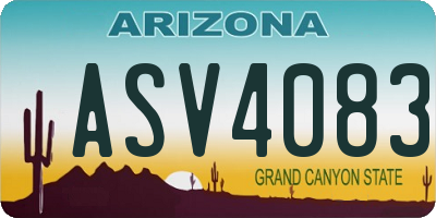 AZ license plate ASV4083