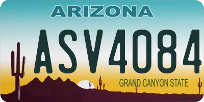 AZ license plate ASV4084